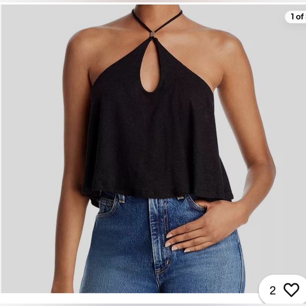 Free People Long Weekend Black Top - Picture 2 of 6